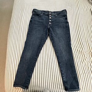 Express Skinny Ankle Button Up Jeans 14 Short Mid Rise